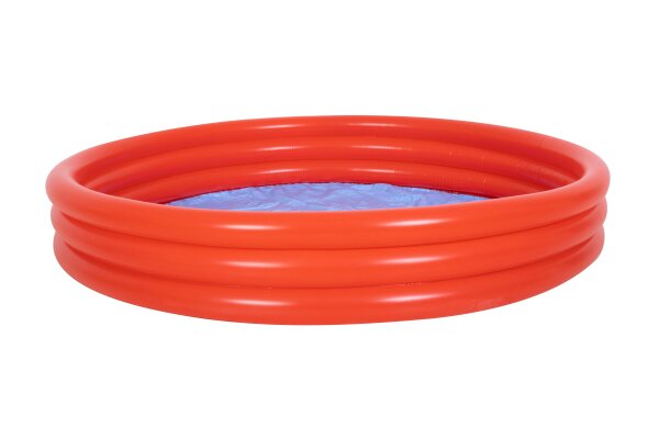 SunClub Planschbecken aufblasbarer 3-Ring Kids Pool Ø 122x25 cm, rot