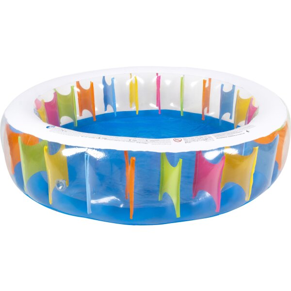 SunClub Planschbecken mit Polsterwand aufblasbarer Pool Ø 190x50 cm