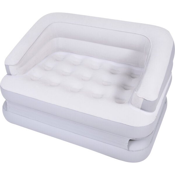 Avenli aufblasbares Sofa 198 x 138 x 62 cm wandelbar zum Doppel-Luftbett, weiß-grau