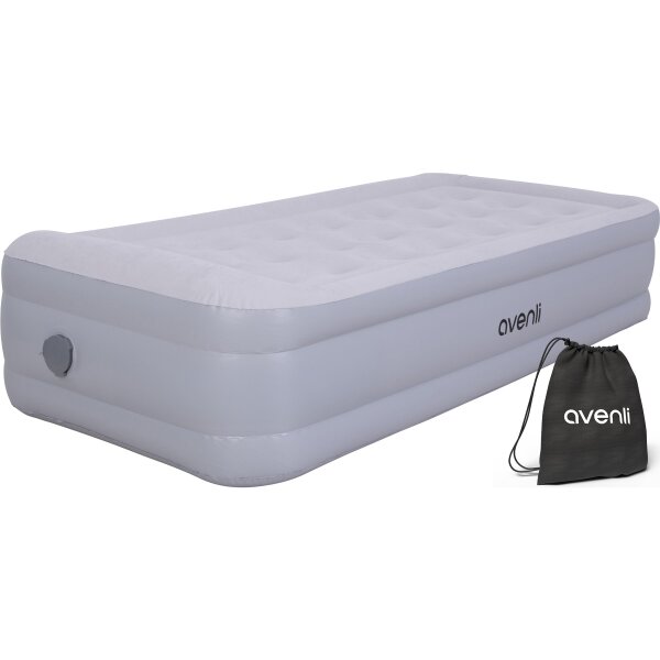 Avenli selbstaufblasende Luftmatratze / Luftbett 196 x 97 x 47 cm mit abnehmbarer Pumpe, grau