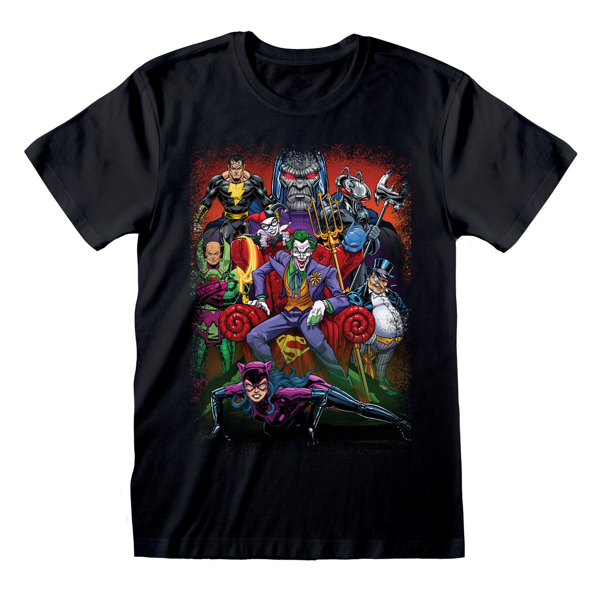 Kurzarm-T-Shirt DC Comics Villains Schwarz Unisex - M
