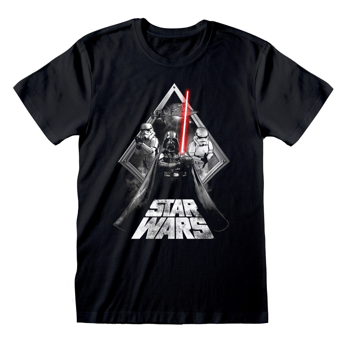 Kurzarm-T-Shirt Star Wars Galaxy Portal Schwarz Unisex - M