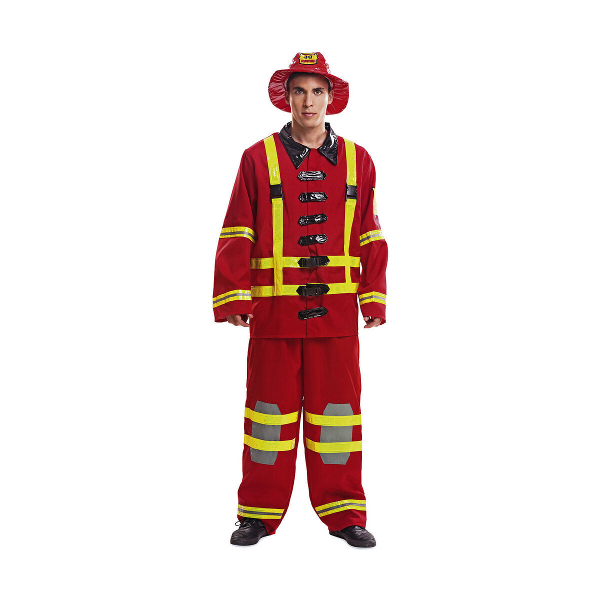 Ultimatives Feuerwehrmann-Kostüm für Herren - 3-teiliges Set - S