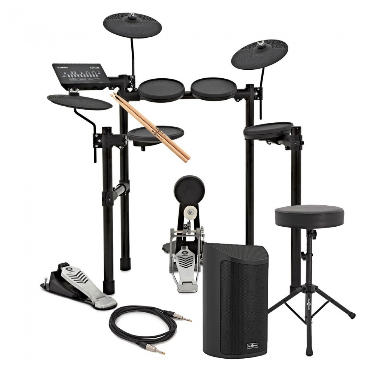 Yamaha DTX452K E-Drum-Kit mit Sticks Drummersitz und Verstärker