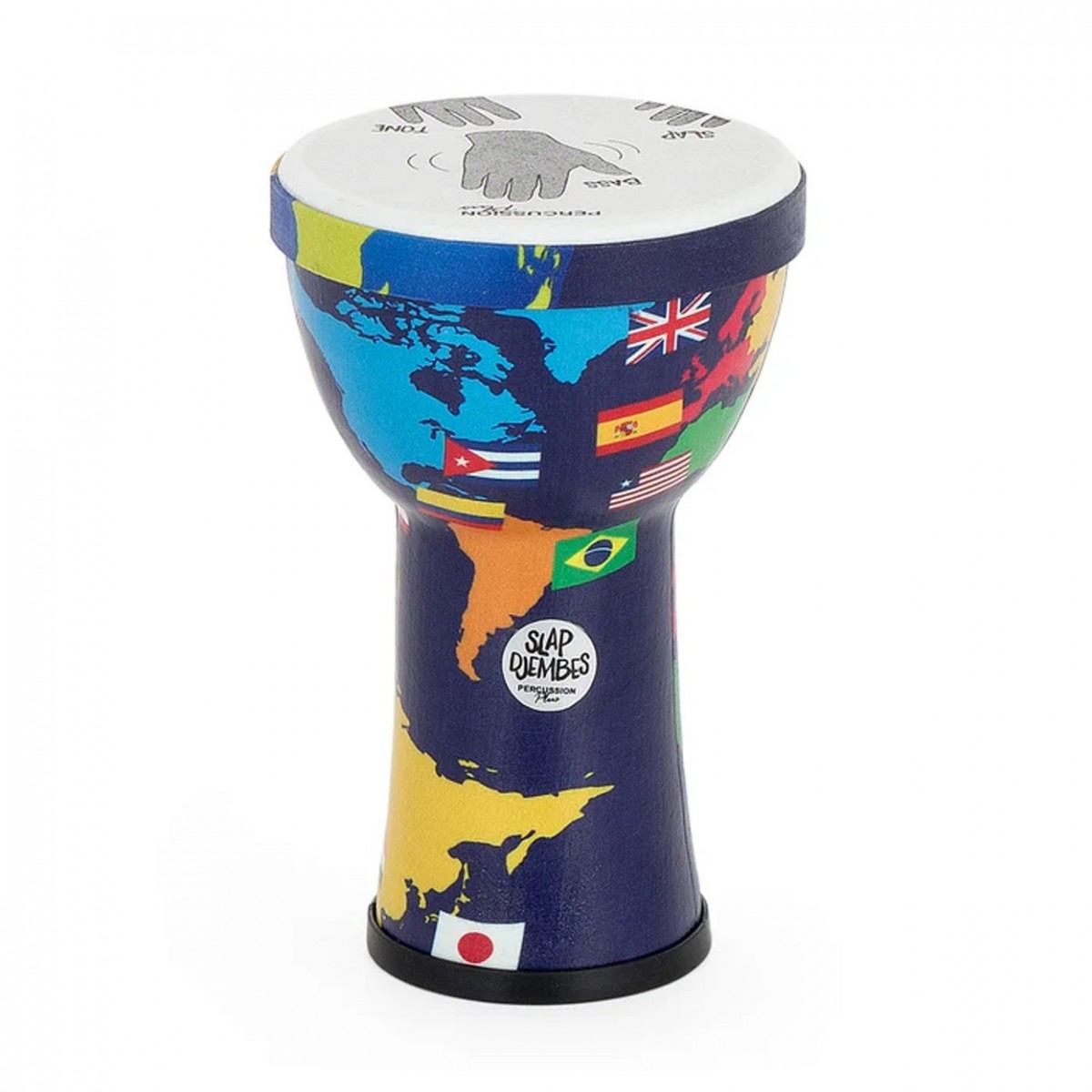 Perkussion Plus Slap Djemben vorgestimmt 6 Zoll Kopf Weltkarte