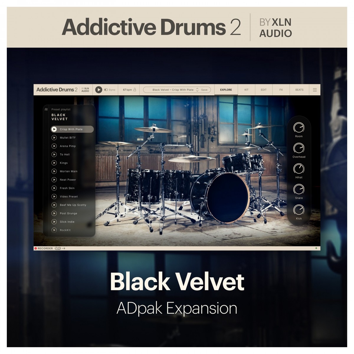 Addictive Drums 2: Black Velvet ADpak