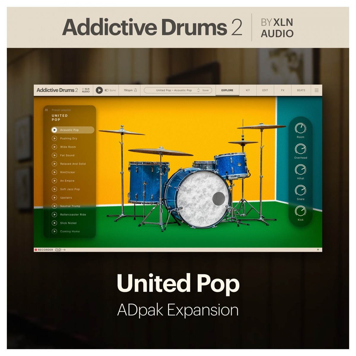 Addictive Drums 2: United Pop ADpak