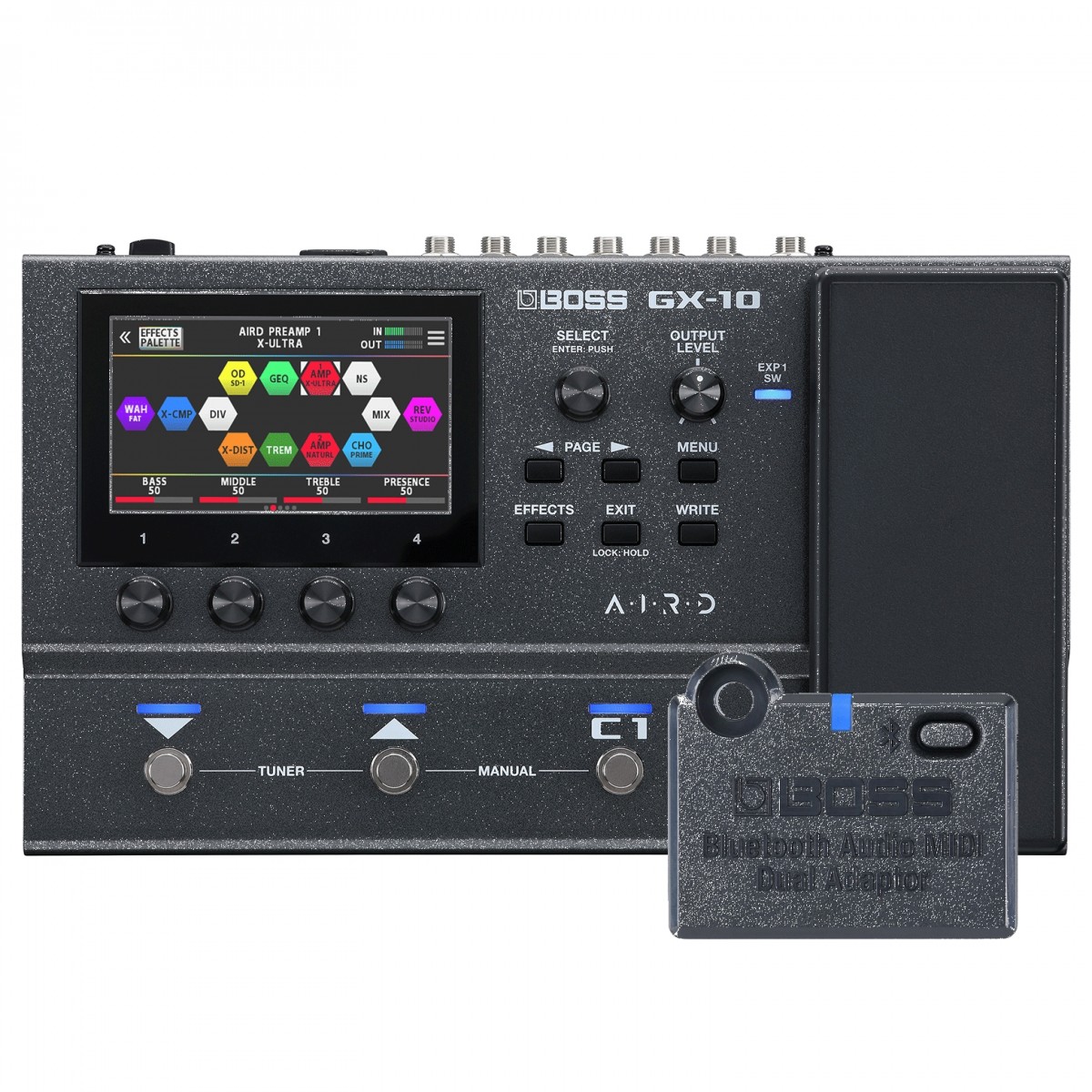 Boss GX-10 Multi-Effekt-Prozessor mit Bluetooth Adapter