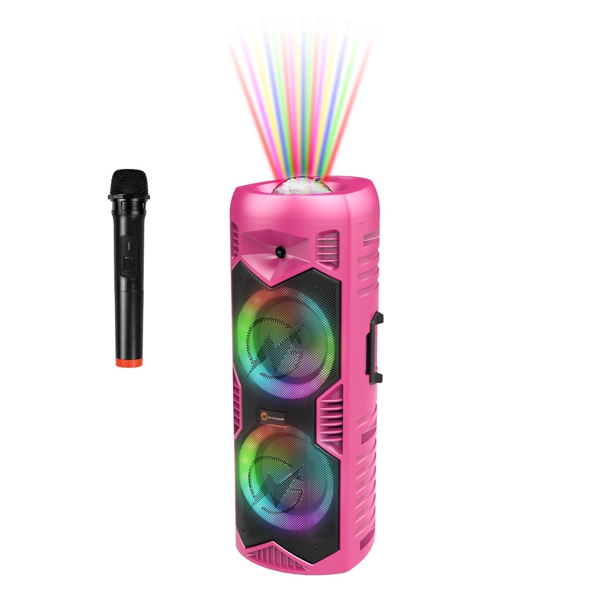 N-Gear Lets Go Party 5150 Tragbarer Karaoke-Lautsprecher Pink