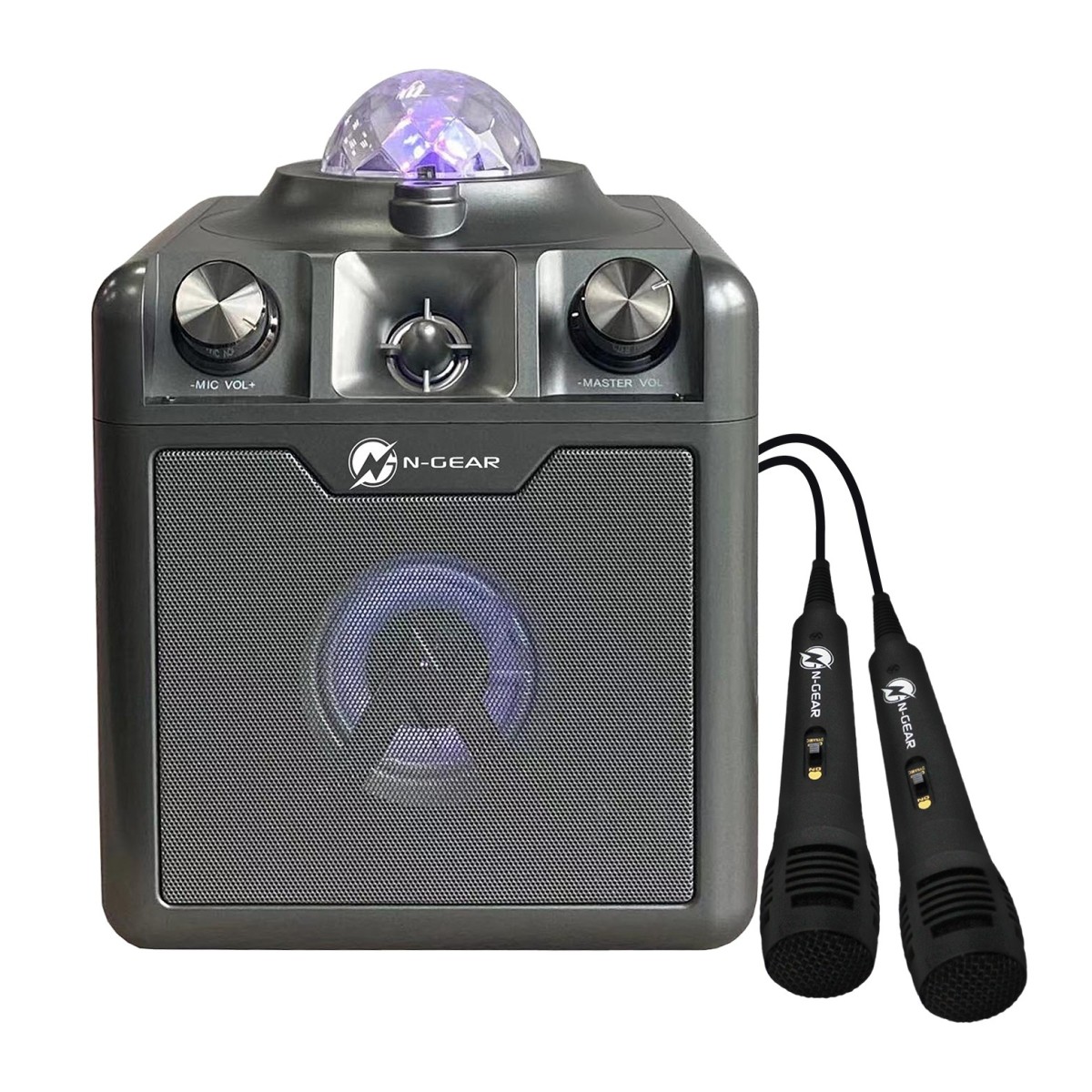 N-Gear Disco Star 710 Tragbarer Karaoke-Lautsprecher Space Grau