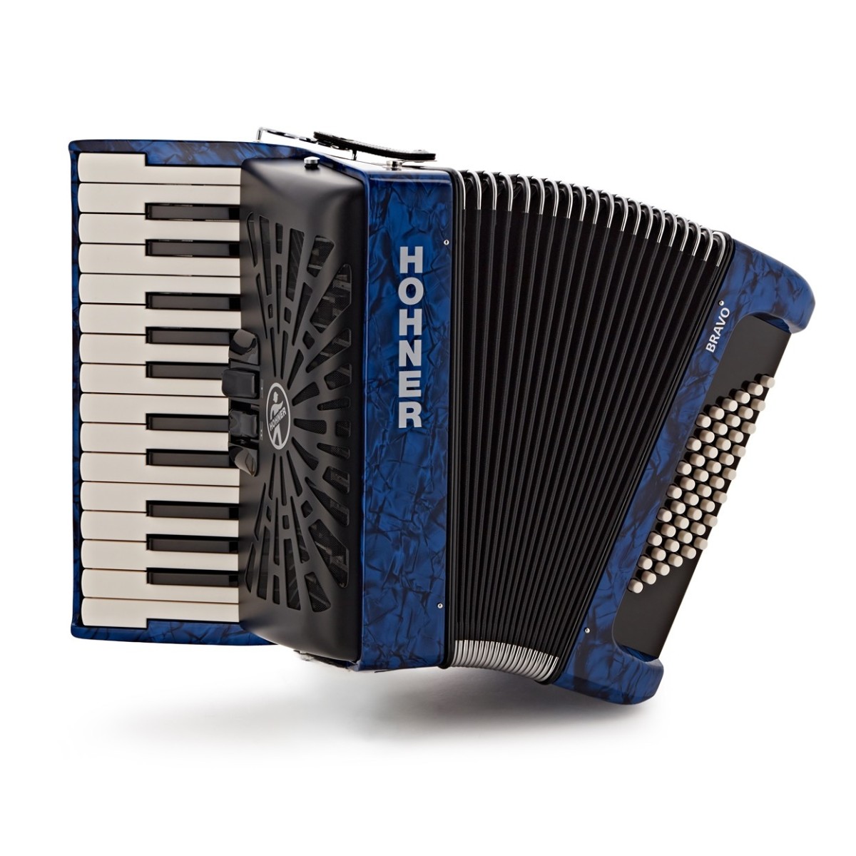 Hohner Bravo II 48 Silent Key Akkordeon Dark Blue