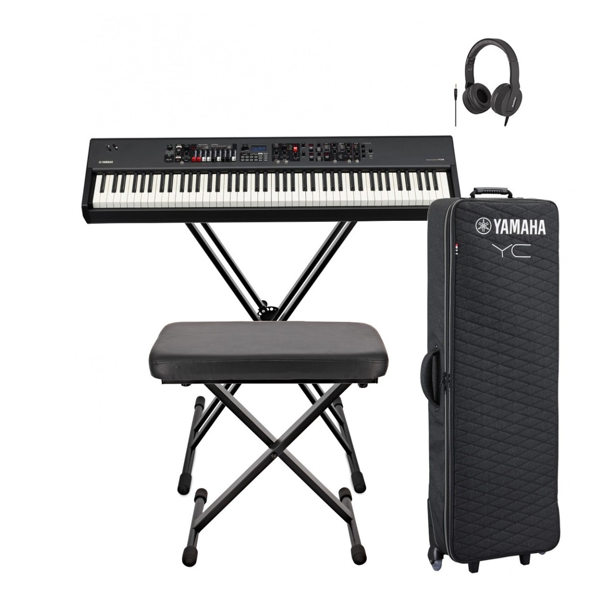 Yamaha Digitales Bühnen-Keyboard YC88 mit Deichseln Paket