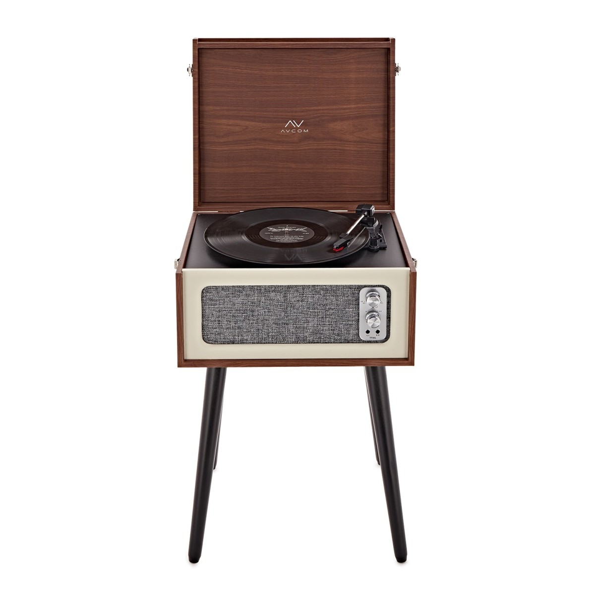AVCOM Stehende Plattenspieler mit Bluetooth Nussbaum