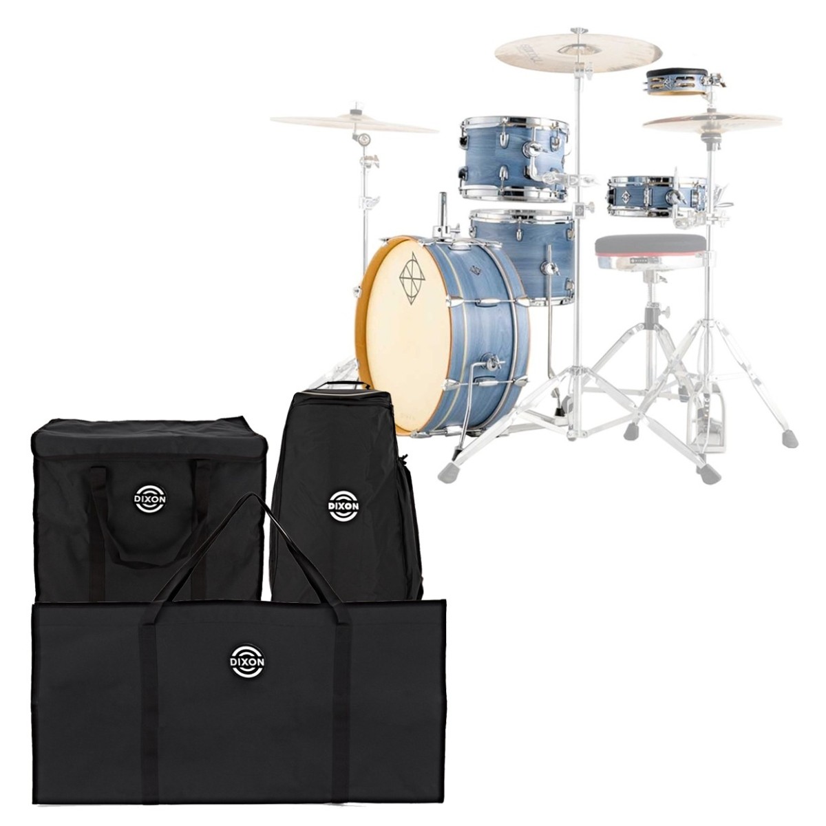 Dixon Drums Little Roomer 20 5pc Kesselsatz w/Bags Cerulean Frost