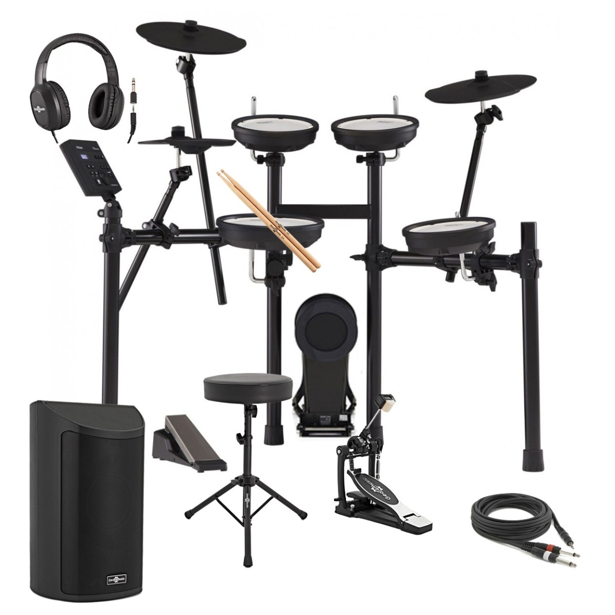 Roland TD-07KV V-Drums Elektronisches Schlagzeug Bundle mit SideKIK Verstärker