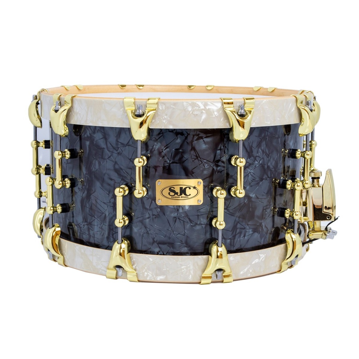 SJC Drums 14 x 8' Custom Snare schwarz & Gealtert White Pearl