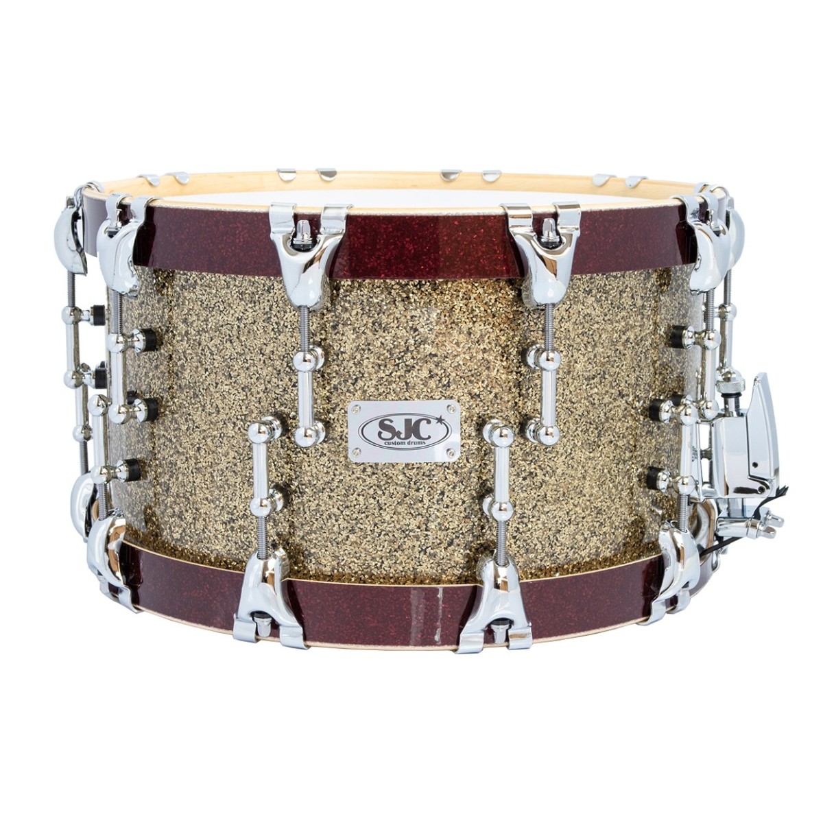 SJC Drums 14 x 8' Custom Snare Ingwer & Merlot Glitter