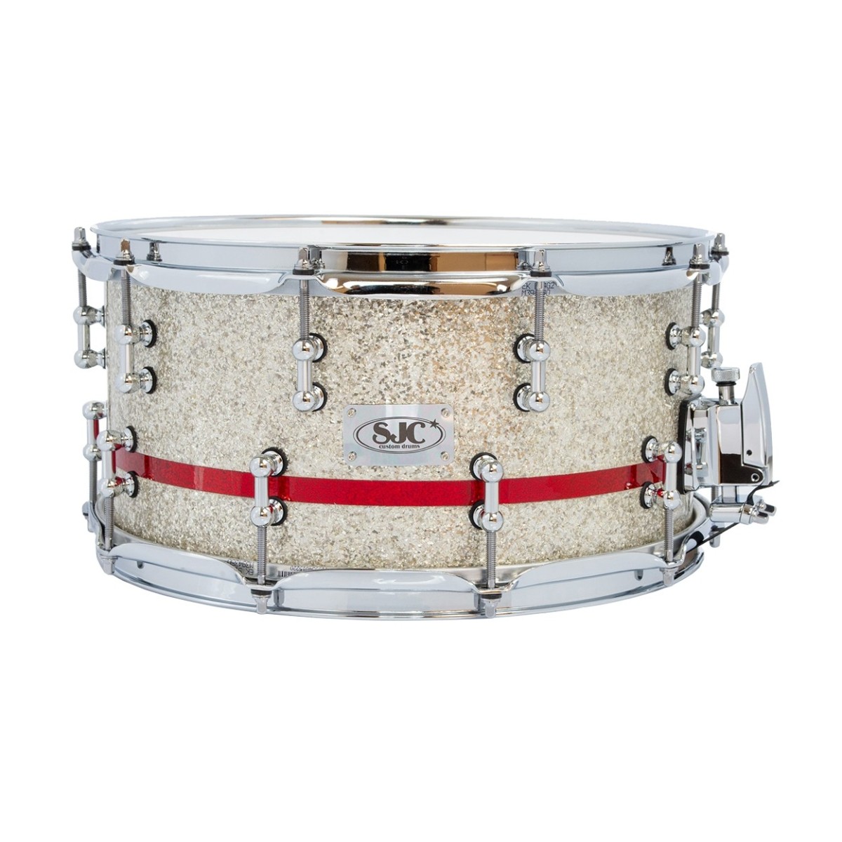SJC Drums 14 x 7' Custom Snare Silver& Rotes Glitter
