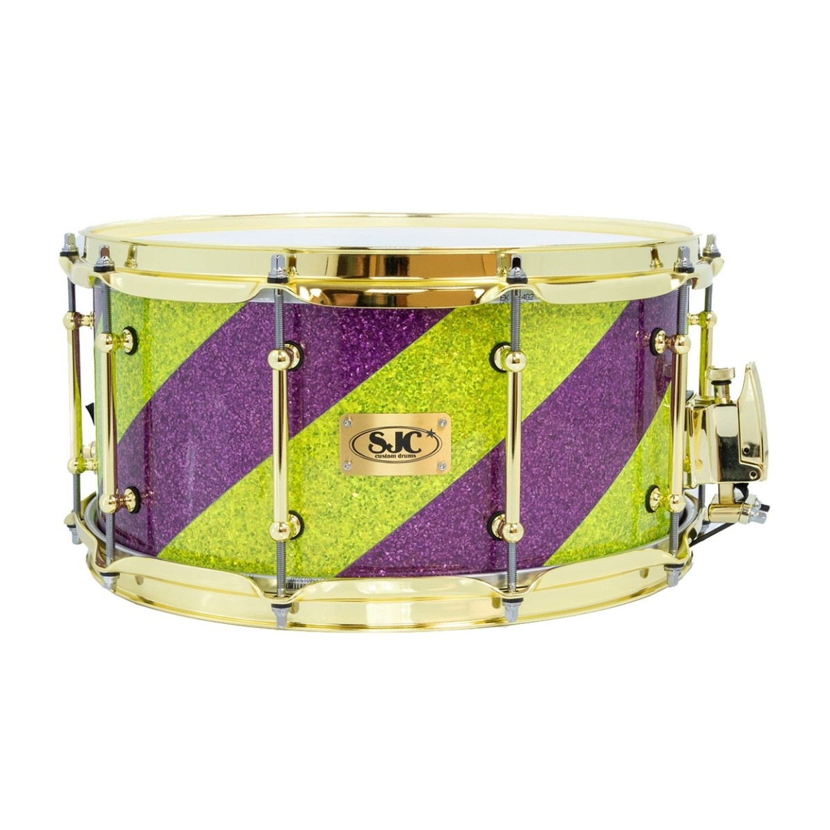 SJC Drums 14 x 7' Custom Snare Lila & Grün Barbershop
