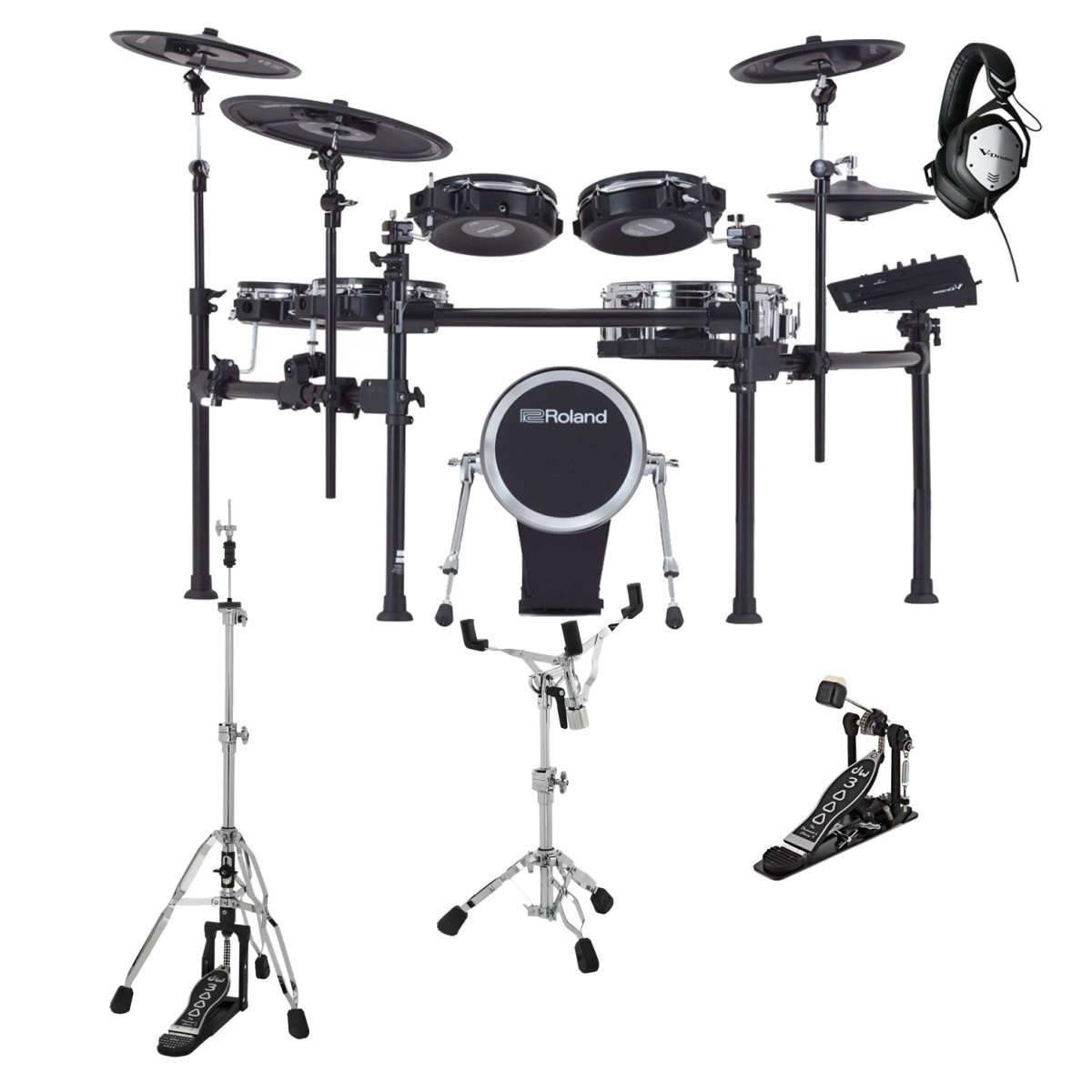 Roland TD713 V-Drums Elektronisches Schlagzeug mit DW-Zubehör