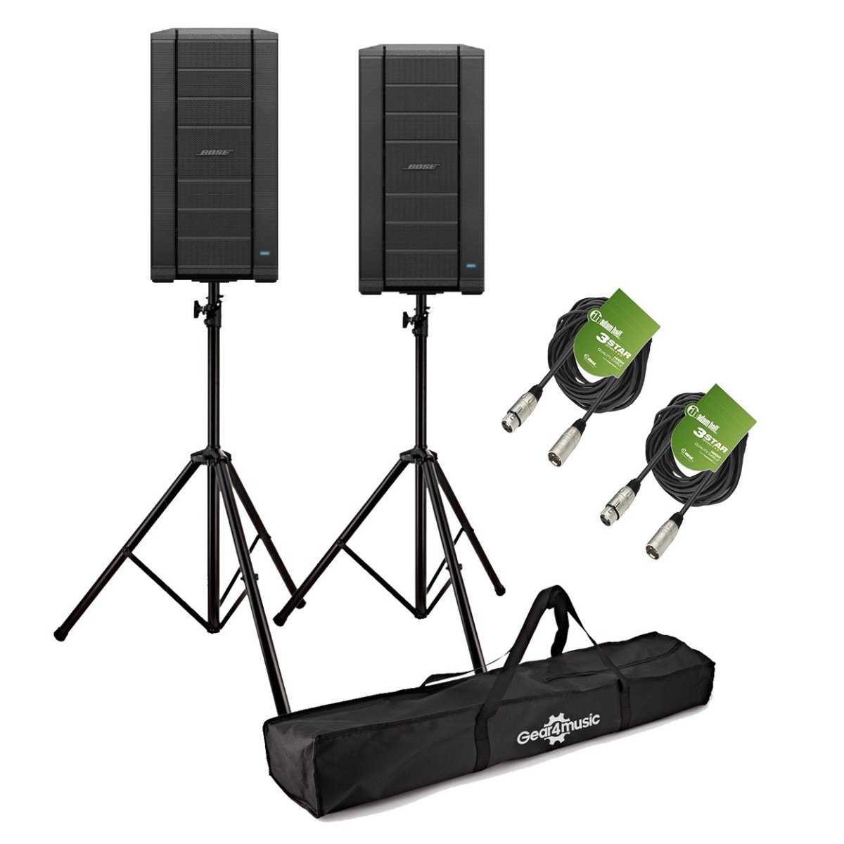 Bose F1 Modell 812 Aktiv-PA-Lautsprecher mit Ständern und Kabeln