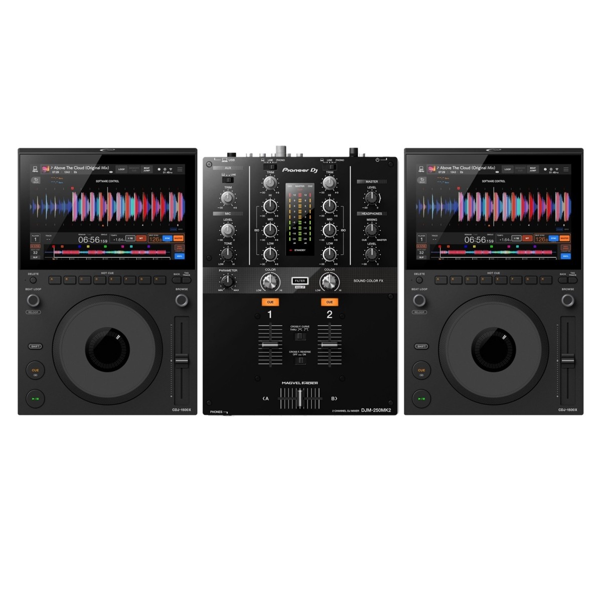AlphaTheta CDJ-1500X DJ-Multiplayer mit Pioneer DJ DJM-250MK2 Mixer