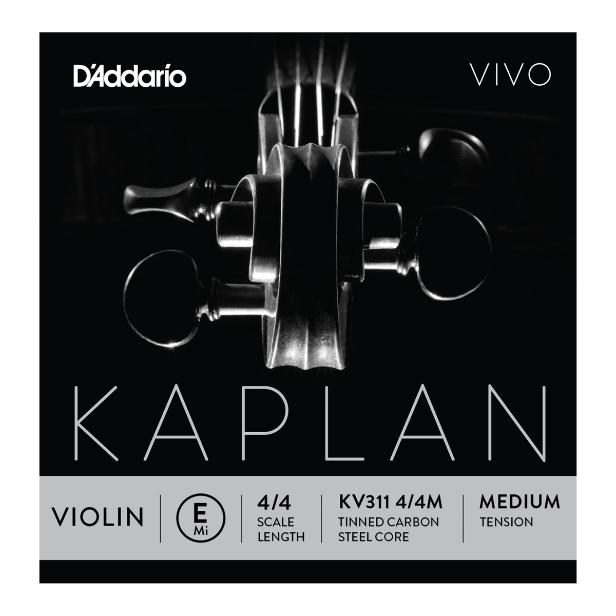 DAddario Kaplan Vivo E-Saite für Violine Größe 4/4 Medium