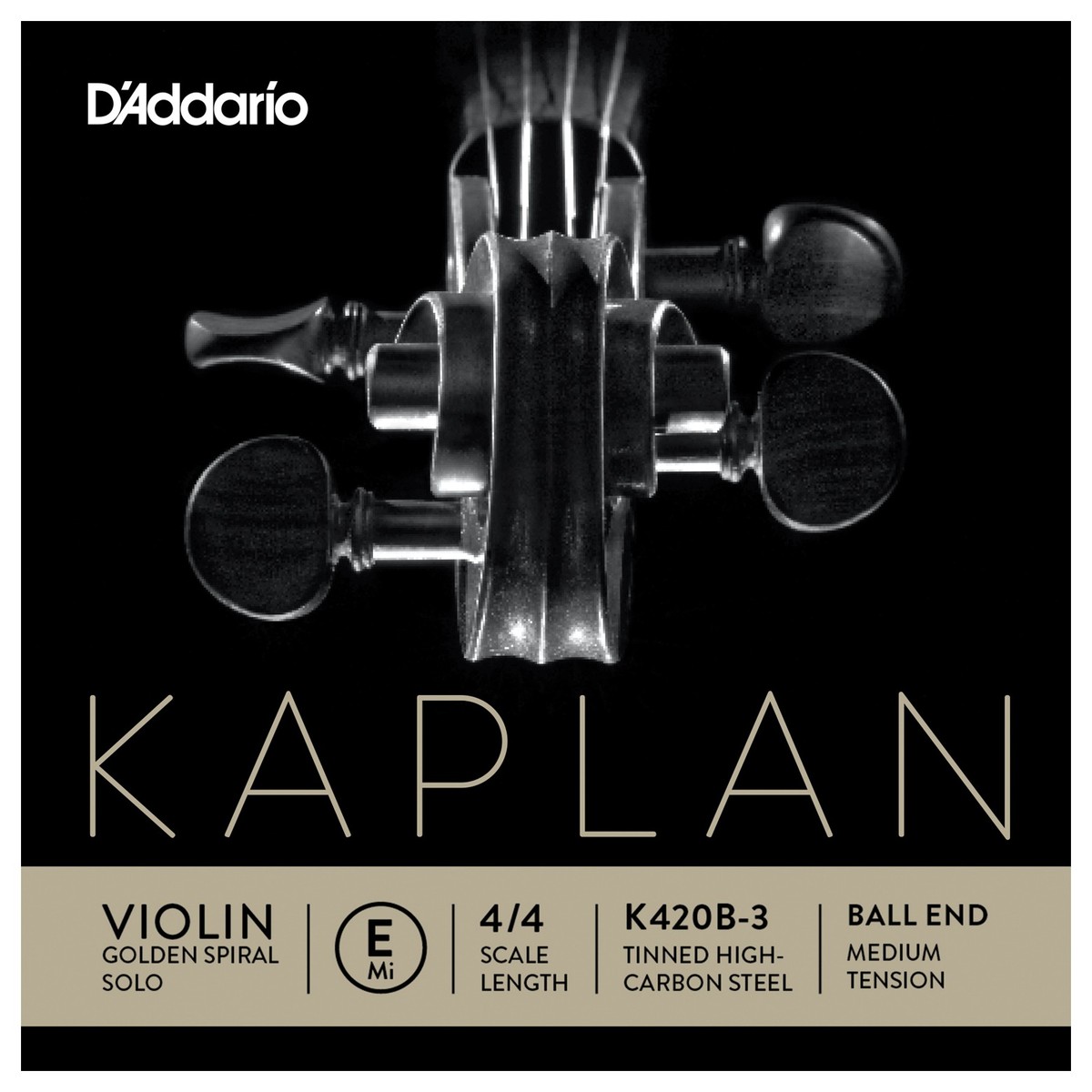 DAddario Kaplan Golden Spiral Solo-Violine E String Kugel Medium