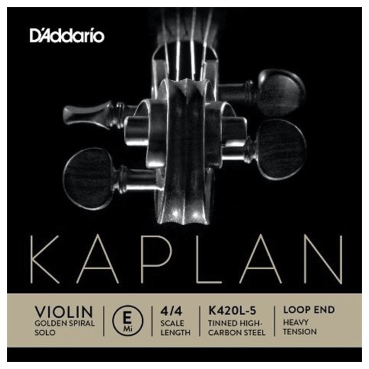 DAddario Kaplan Golden Spiral Solo-Violine E String Schleifenende Heavy