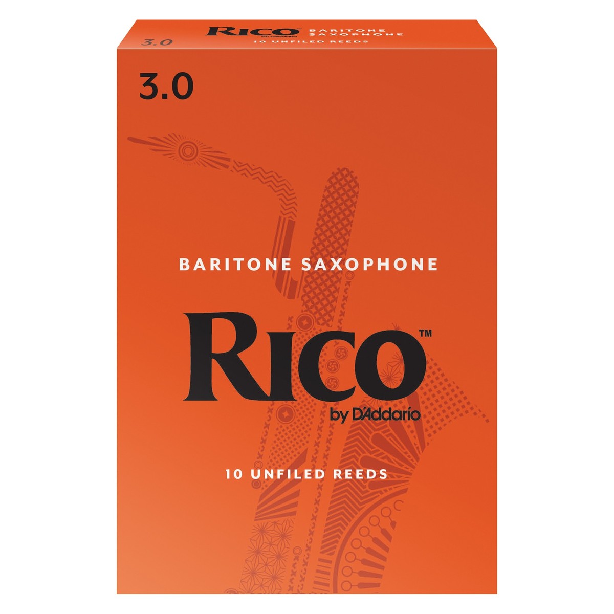 Rico by DAddario Bariton Saxophon Rohrblatt 3 (10 Pack)
