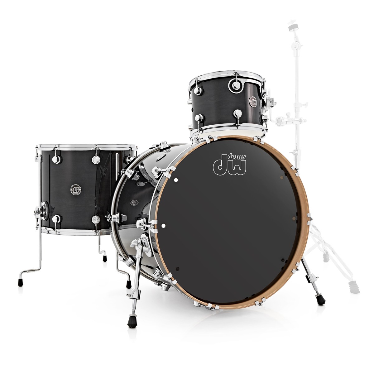 DW Drums Performance Series 22' 3-teilige Shell Packung Ebony Beize