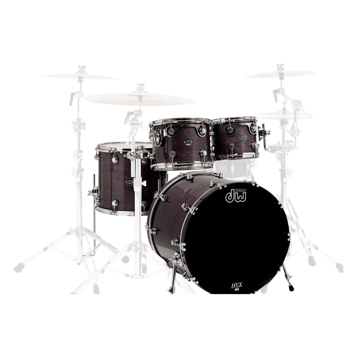 DW Drums Performance Serie 22' 4 Stück Shell Pack Ebenholz Fleck