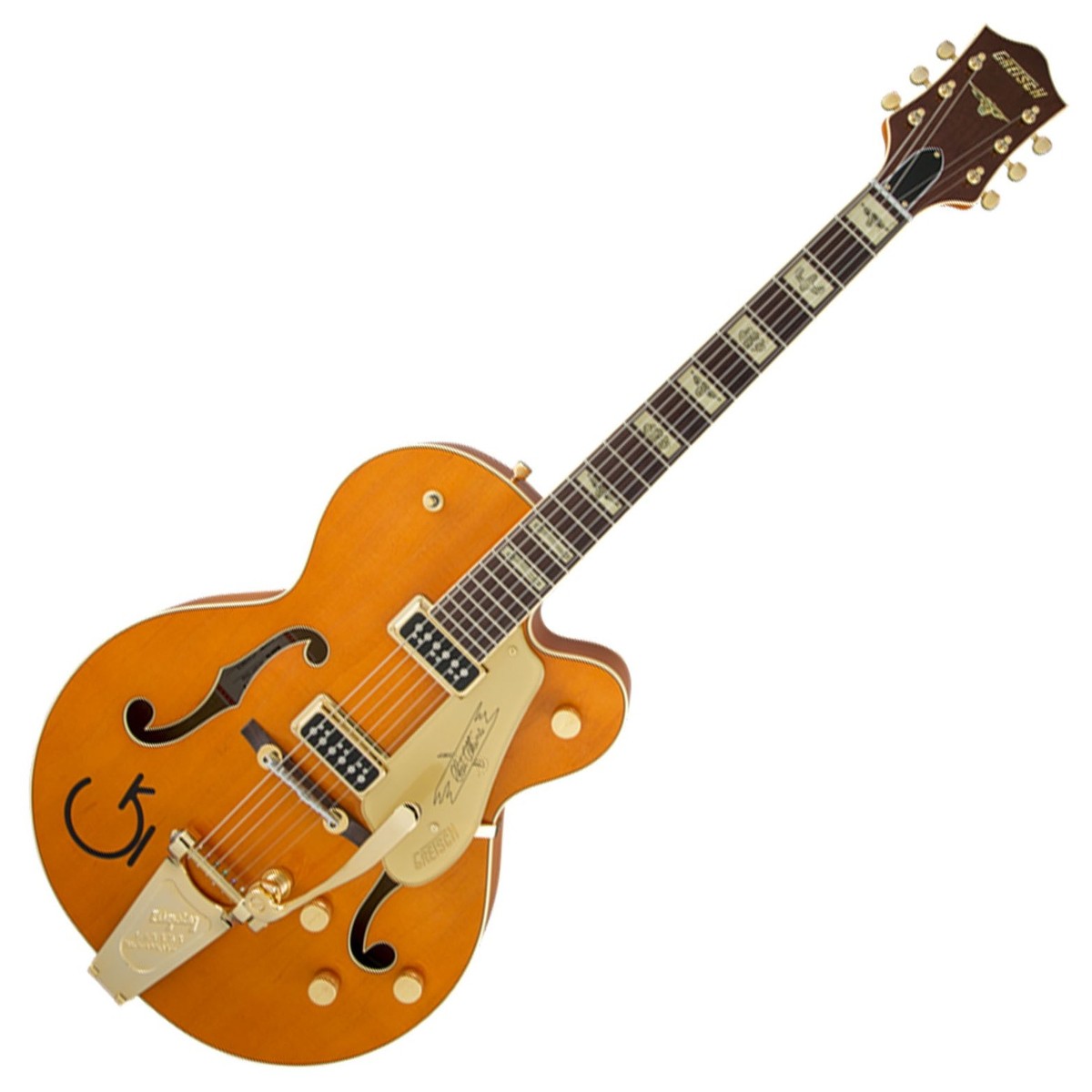 Gretsch G6120T-55 Vintage Select Edition 55 Chet Atkins mit Bigsby Vintage Orange Stain Lacquer