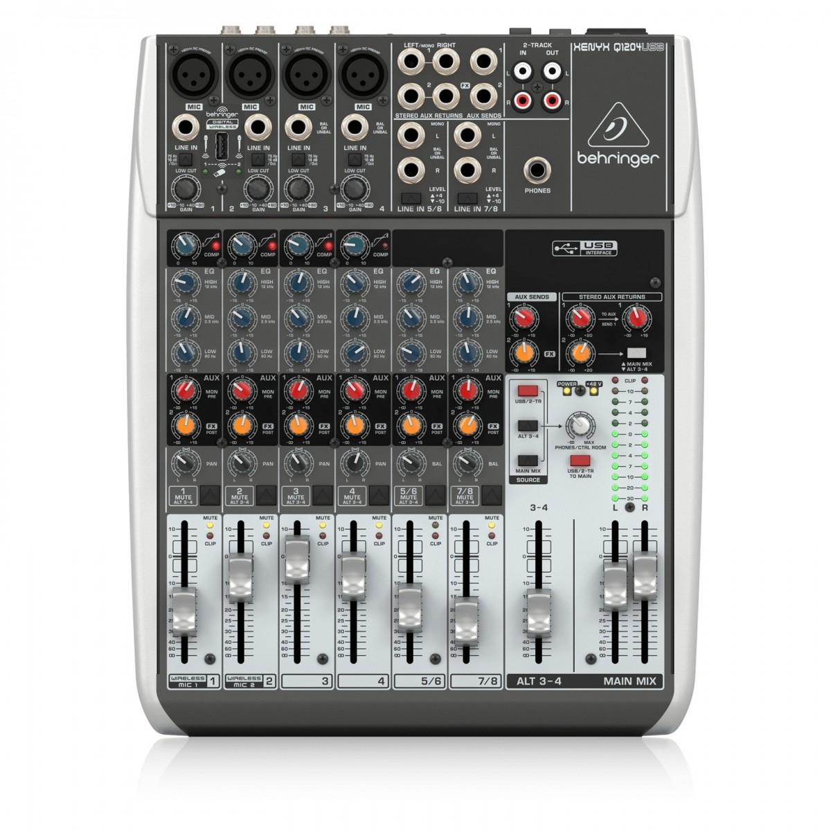 Behringer Xenyx Q1204USB kompakter analoger USB-Mixer