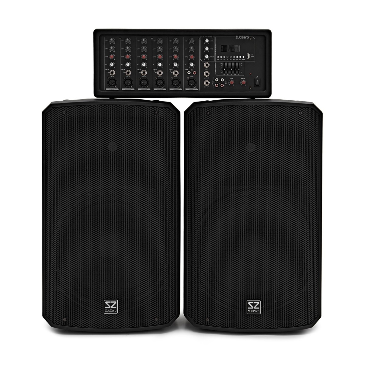 SubZero SZPA-612 12'-PA-System mit Digital Media Player 250 Watt