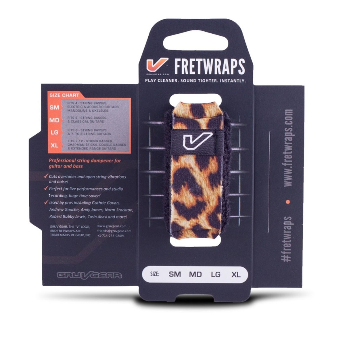 Gruv Gear Fretwraps 1pk Leopard Medium
