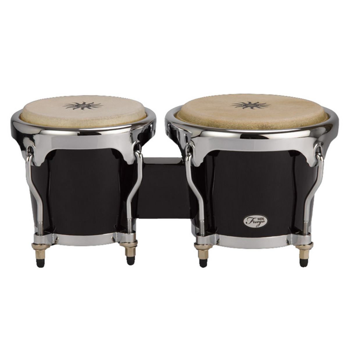 Natal Fuego Bongos aus Naturholz verchromte Hardware schwarz Hochglanz