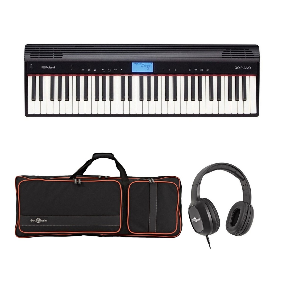 Roland Go:Piano 61-Tasten Digitalpiano schwarz mit Zubehörpaket
