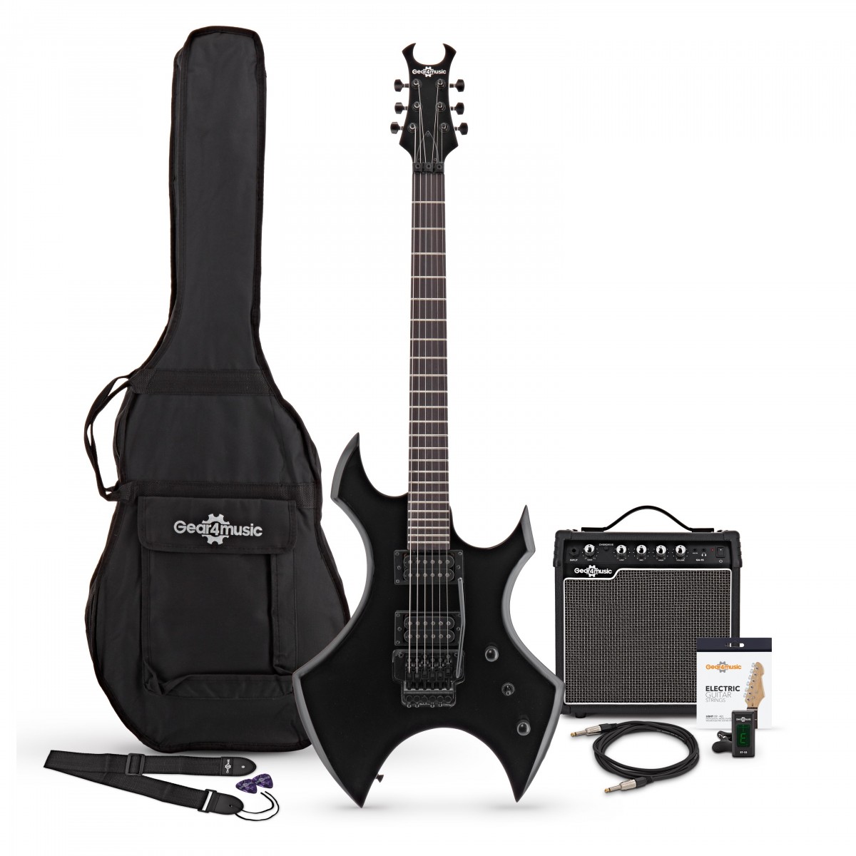 Harlem X E-Gitarre im Paket mit 15-Watt-Verstärker Schwarz