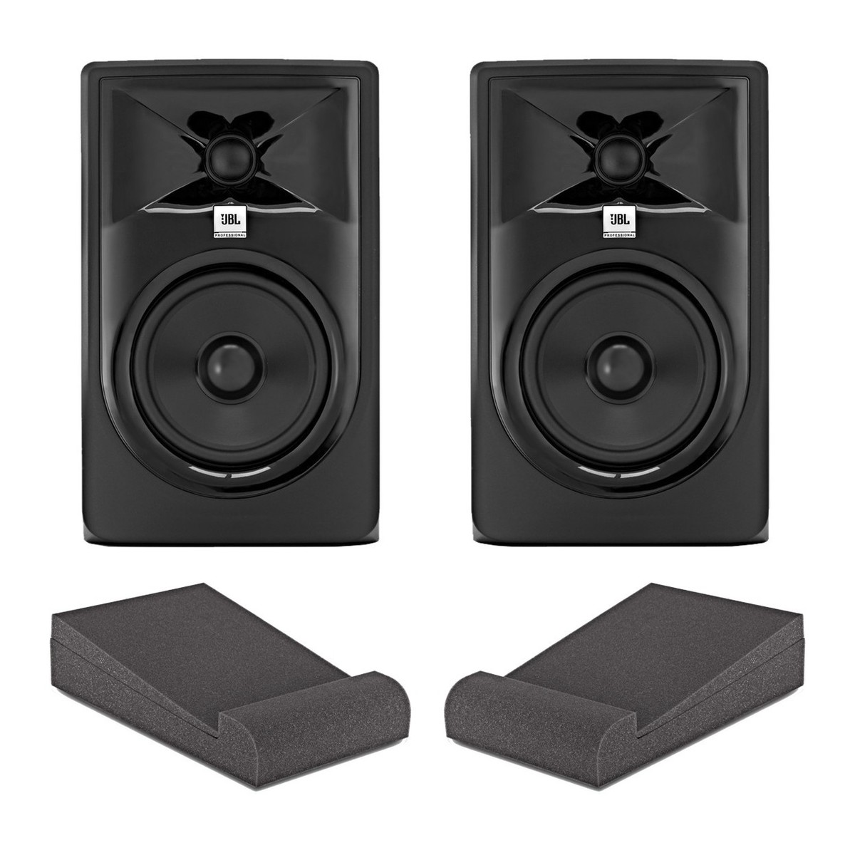 JBL 305P MKII Studiomonitore mit Entkoppelungs-Pads schwarz