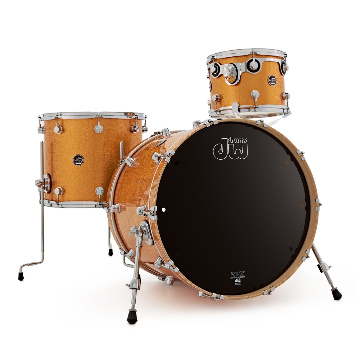 DW Drums Performance Dreiteiliger 22-Kesselsatz Gold Sparkle