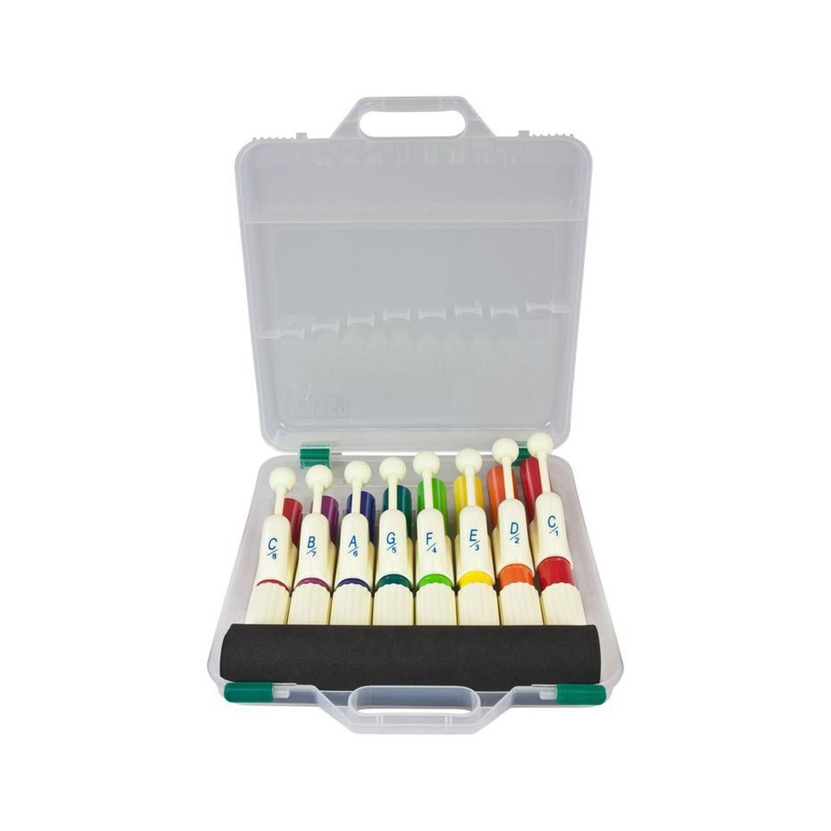 Perkussion Plus Farbige Handglocken mit Koffer 8er-Set