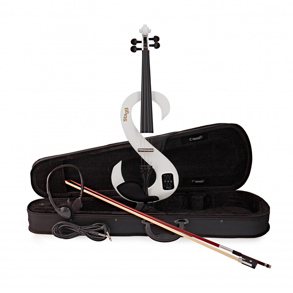 Stagg 4/4-große elektrische Violine in weiß