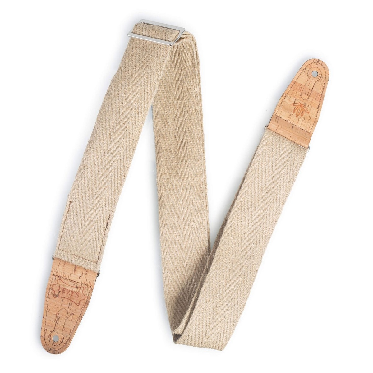 Levys MH8P-NAT 2' Natürliches Hanf-Gurtband natürlich mit Korkenden