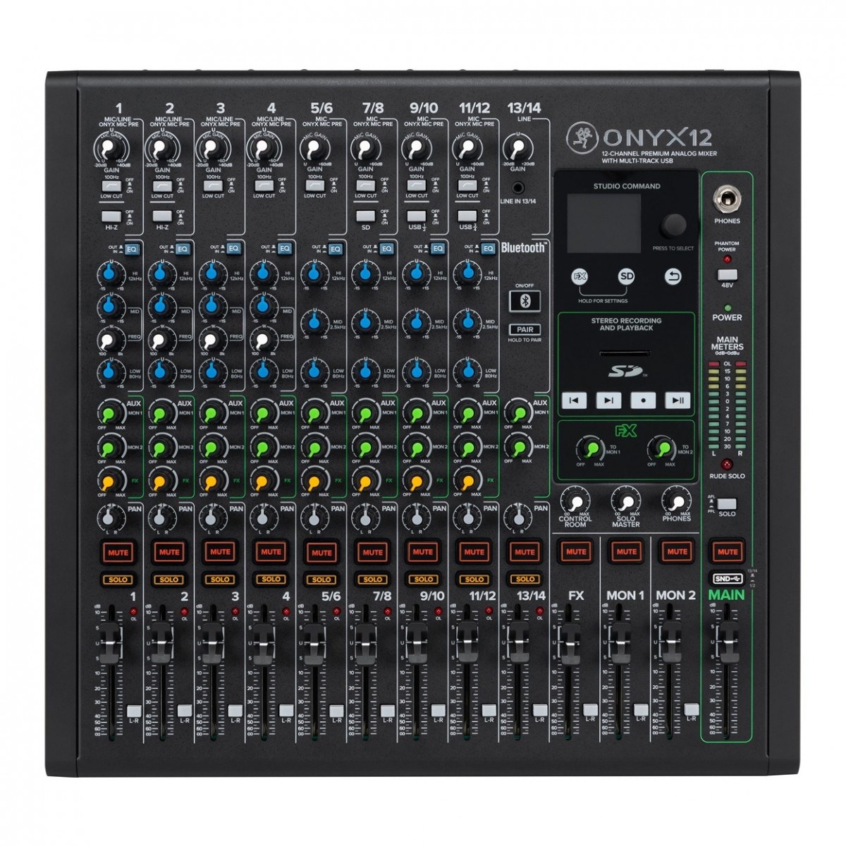 Mackie Onyx12 12-Kanal-Mischpult für Mehrspuraufnahme über USB