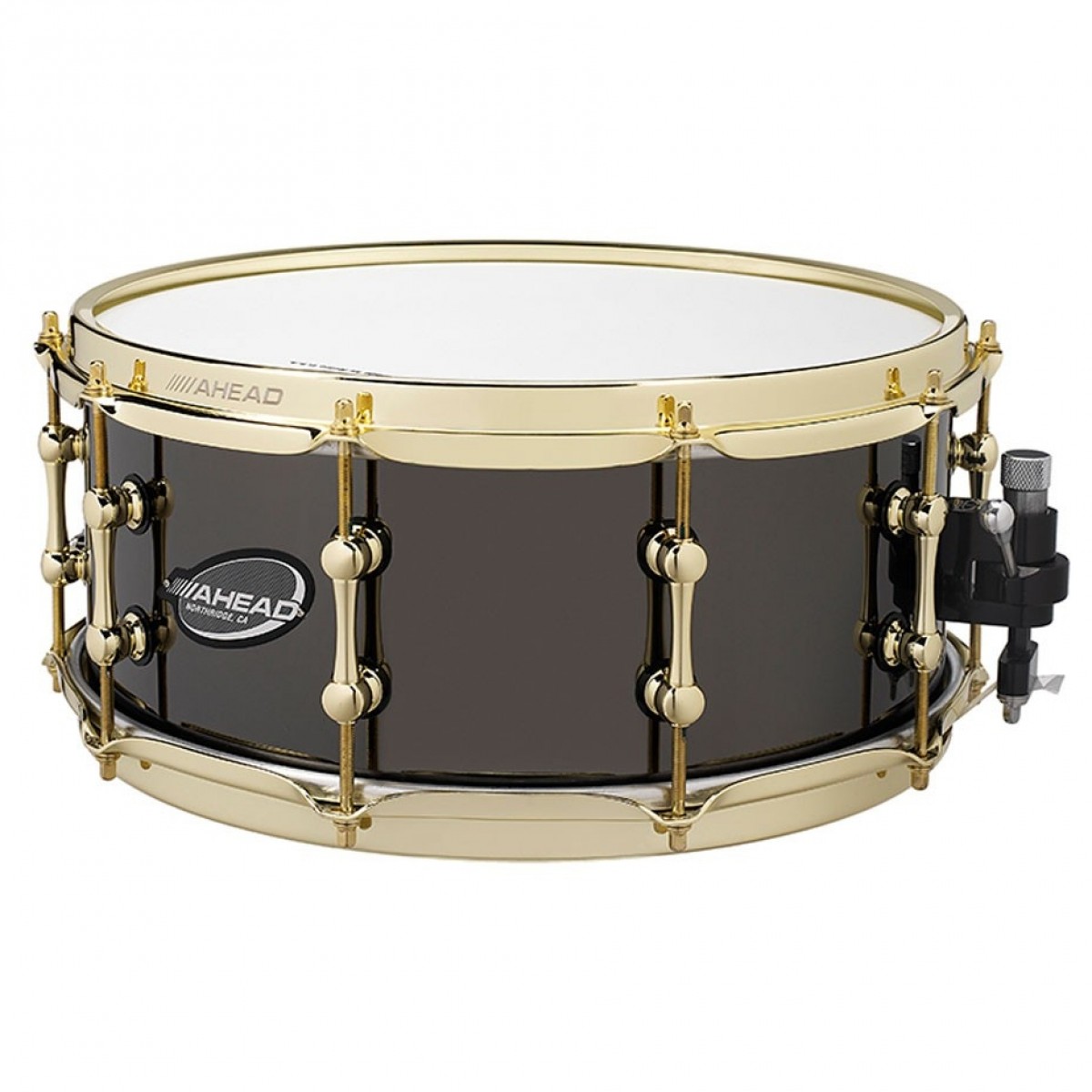 Ahead schwarz Chrom 14' x 6' Gussglocke Messing Snare w/ Gold Hardware