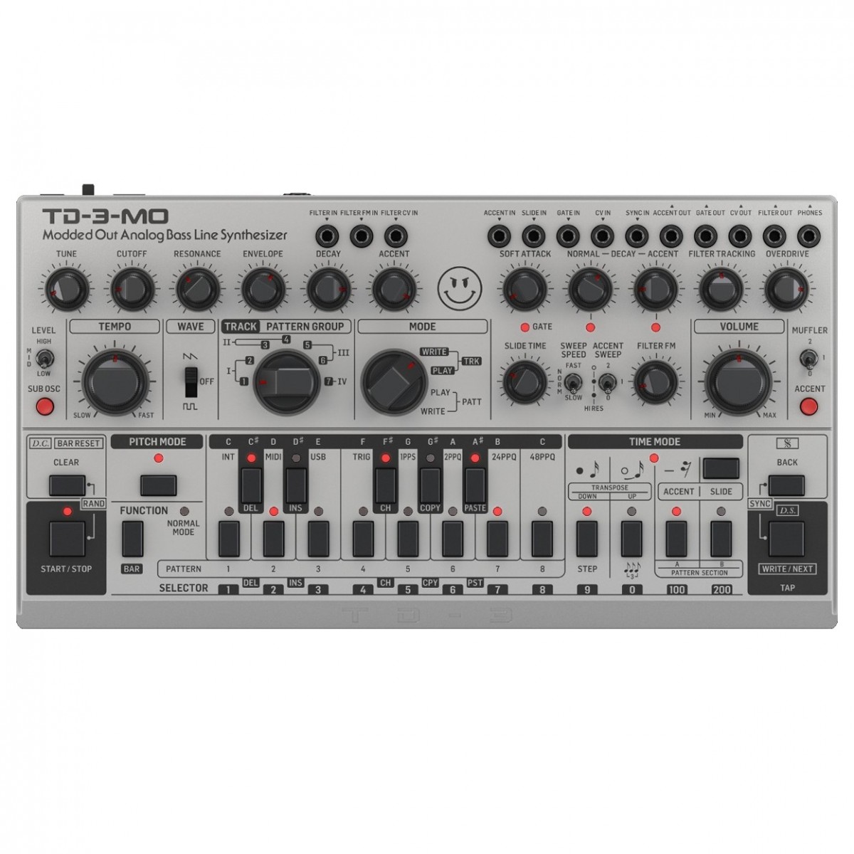Behringer TD-3-MO Modifizierter analoger Bass Line Synthesizer silber