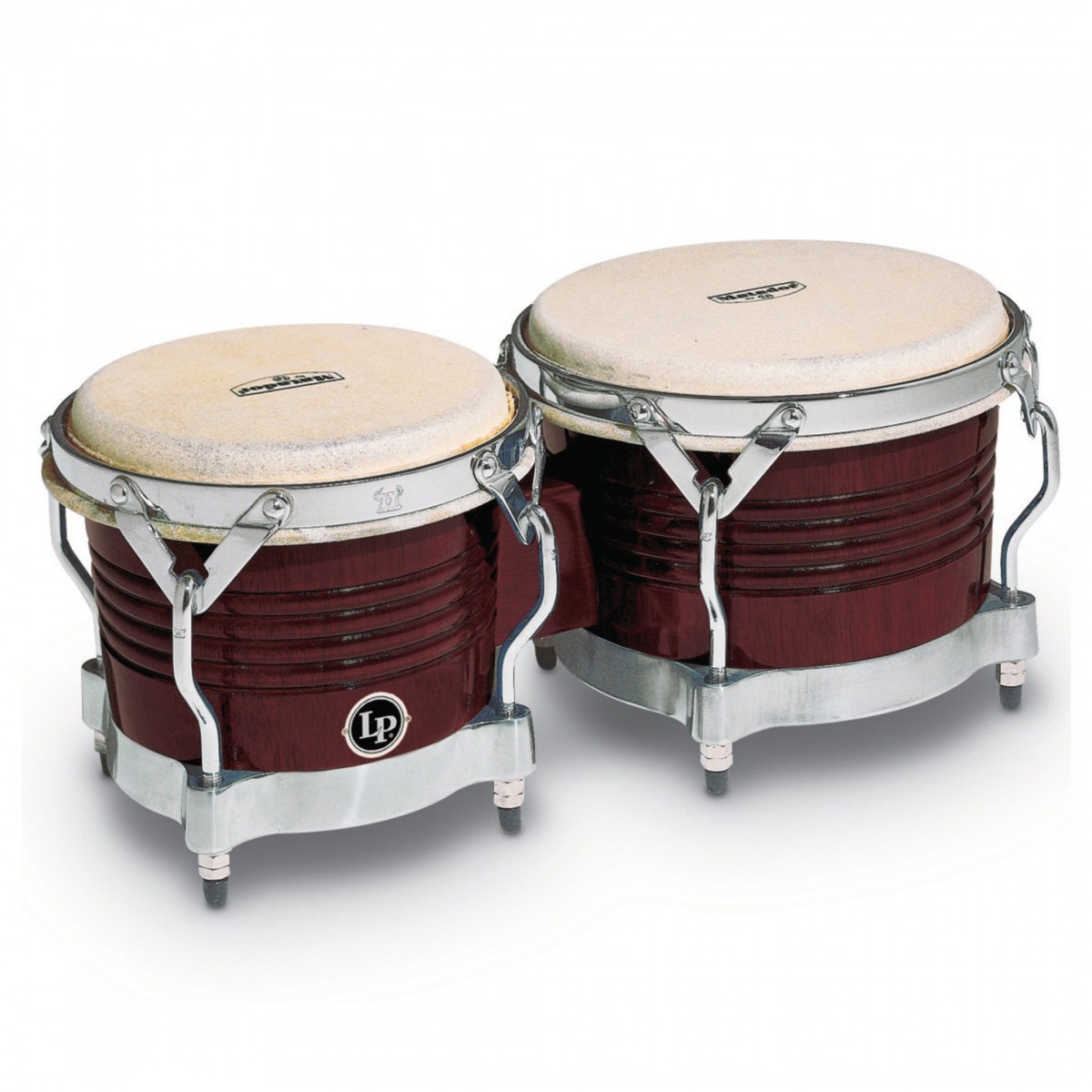 LP Matador Holz Bongos Mandel Braun Chrom Hardware