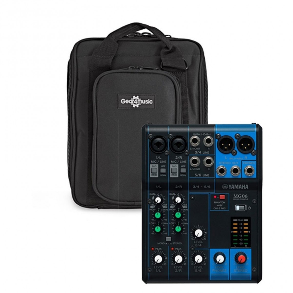 Yamaha MG06 Analoges Mischpult mit Gear4music Tasche