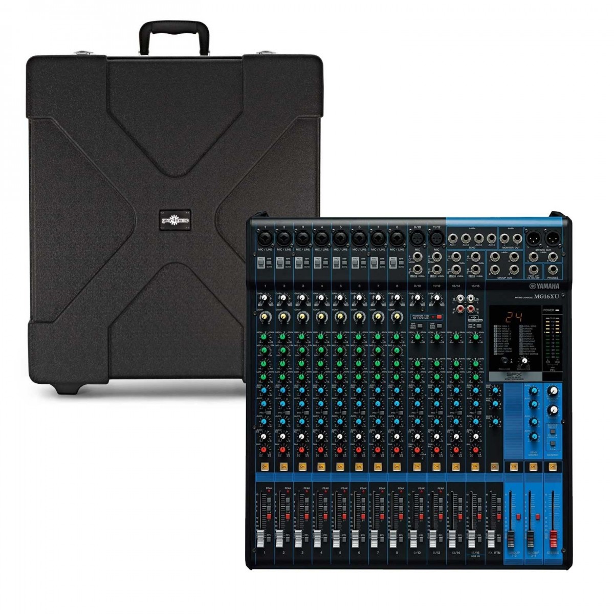 Yamaha MG16XU Analoges USB-Mischpult mit Pop-Up-Case